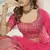 Deep pink thread and Sequins embroidered silk semi stitched lehenga