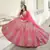 Deep pink thread and Sequins embroidered silk semi stitched lehenga
