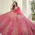 Deep pink thread and Sequins embroidered silk semi stitched lehenga
