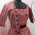 Rust orange thread and Sequins embroidered silk semi stitched lehenga