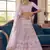 Twilight Pink zarkan, zari and thread embroidered crepe-silk semi stitched lehenga