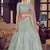 Turquoise zarkan, sequins and thread embroidered crepe-silk semi stitched lehenga