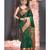 Bottle Green Banarasi Saree With Golden Border And Pallu