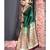 Bottle Green Banarasi Saree With Golden Border And Pallu