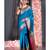 Peacock Blue Banarasi Saree With Golden Border And Pallu