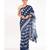 Indigo Cotton Silk Chanderi Saree With Kaner Motifs