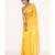 Yellow Pure Chiffon Saree With Hand Embroidered Work Of Pearl And Beads