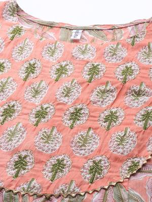 Peach embroidered cotton ethnic-kurtis 4