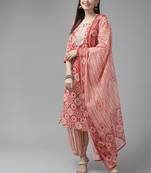 Red printed cotton ethnic-kurtis