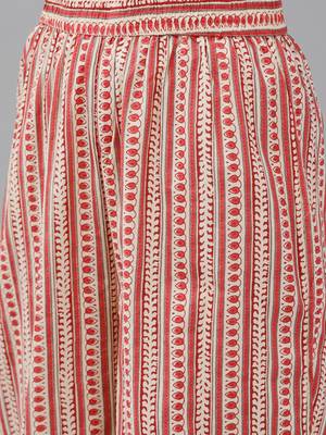 Red printed cotton ethnic-kurtis 5