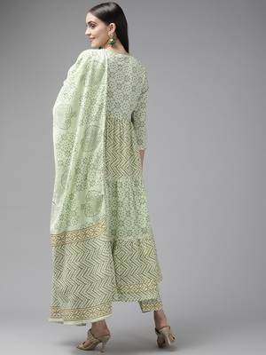 Green printed cotton ethnic-kurtis 3