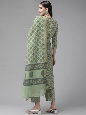 Green printed cotton ethnic-kurtis 3