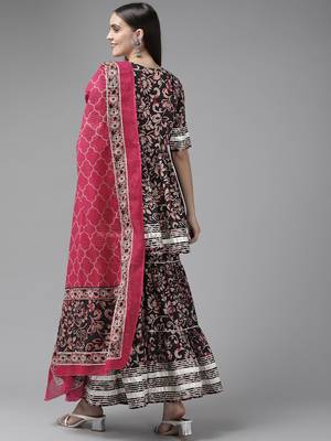 Black printed cotton ethnic-kurtis 3