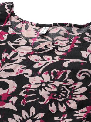 Black printed cotton ethnic-kurtis 4
