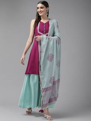 Purple embroidered cotton ethnic-kurtis 1