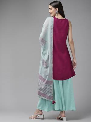 Purple embroidered cotton ethnic-kurtis 3