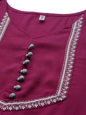 Purple embroidered cotton ethnic-kurtis 4