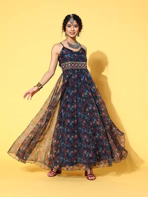 Navy-blue printed nylon  1