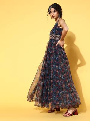 Navy-blue printed nylon  2