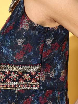 Navy-blue printed nylon  5