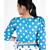 Blue Polka Dotted Front Side Pleadted Padded Chiffon Blouse