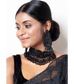 Black Pearl Beaded Necklace Set