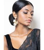 Offwhite Hanging Flower Earrings