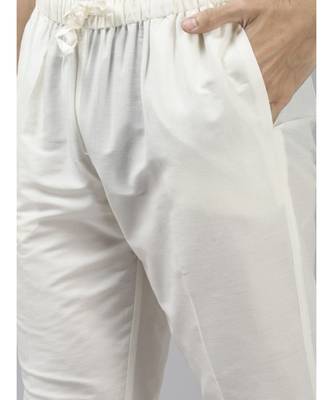 Men Grey & Beige Woven Design Thread Work Kurta With Pyjama 4