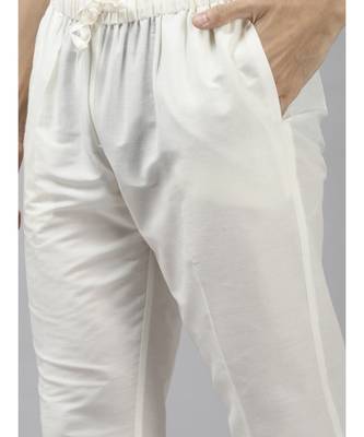 Men Green & Beige Woven Design Thread Work Kurta With Pyjama 4
