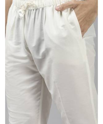 Men Olive & Beige Woven Design Thread Work Kurta With Pyjama 4