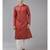 Men Maroon & Beige Woven Design Thread Work Kurta With Pyjama