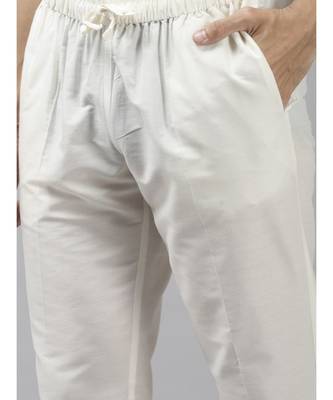 Men Olive & Beige Woven Design Thread Work Kurta With Pyjama 4