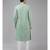 Men Green & White Printed Pure Cotton Straight Kurta With Pyjama