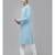 Men Blue & White Printed Straight Kurta