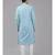 Men Blue & White Printed Straight Kurta