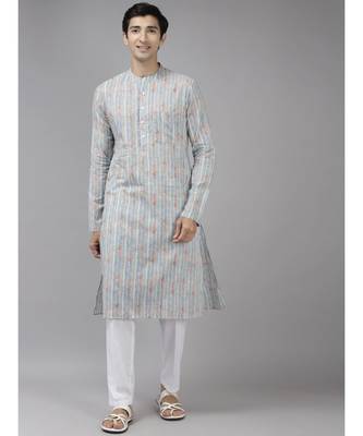 Men Multy Printed Pure Cotton Straight Kurta 1