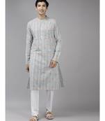 Men Multy Printed Pure Cotton Straight Kurta