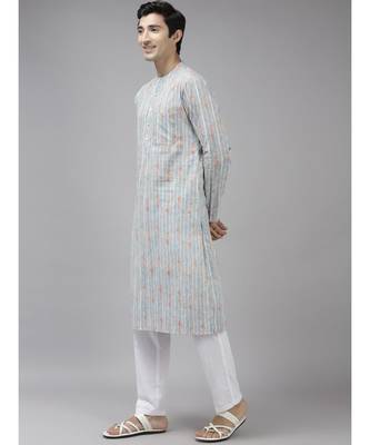 Men Multy Printed Pure Cotton Straight Kurta 4