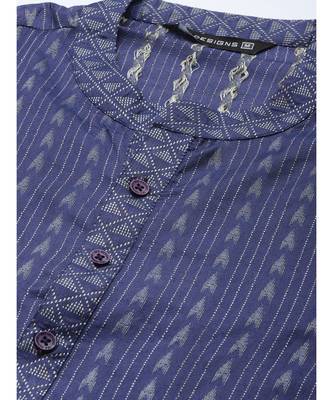 Men Purple & Beige Woven Design Thread Work Kurta 3