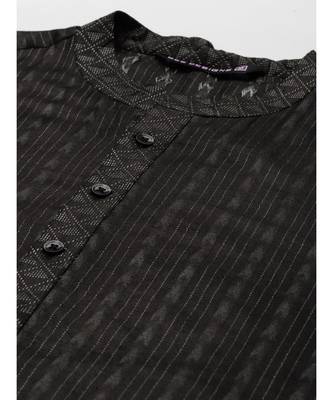 Men Olive & Beige Woven Design Thread Work Kurta 3