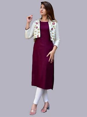White embroidered rayon embroidered-kurtis 5