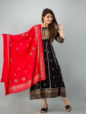 Black embroidered rayon embroidered-kurtis 2