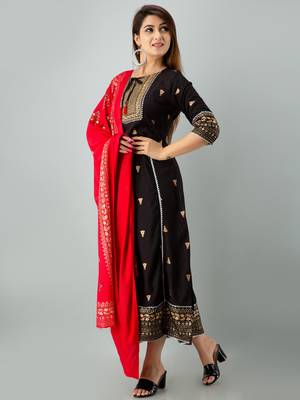 Black embroidered rayon embroidered-kurtis 5