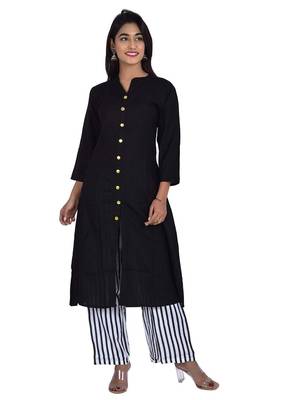 Black embroidered rayon embroidered-kurtis 1
