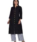 Black embroidered rayon embroidered-kurtis