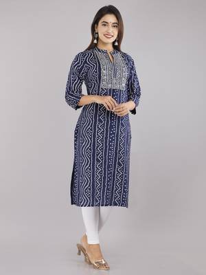 Blue embroidered rayon embroidered-kurtis 2