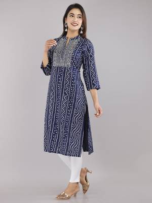 Blue embroidered rayon embroidered-kurtis 3