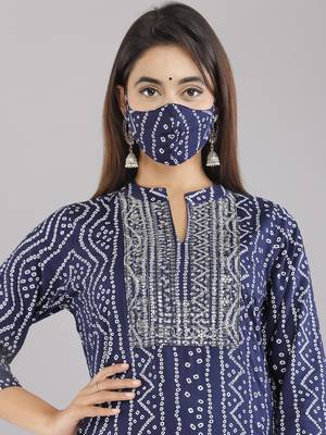 Blue embroidered rayon embroidered-kurtis 4