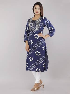 Blue embroidered rayon embroidered-kurtis 3