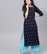 Black embroidered rayon embroidered-kurtis